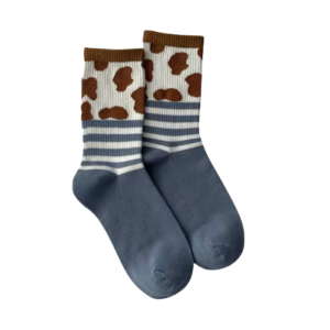 OEM Wholesale Black and White Autumn and Winter Jacquard Socks