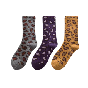 OEM Wholesale Women's Leopard-print Wool Warm Mid-tube Socks