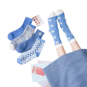 OEM Wholesale Women's Blue Series Lovely Middle Tube Warm Socks