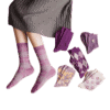 OEM Wholesale Women's Purple Plaid Lace Series Cotton Stockings
