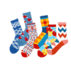 OEM Wholesale Middle-tube Geometric Cotton Socks in English Style