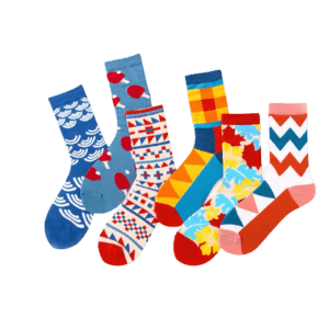 OEM Wholesale Middle-tube Geometric Cotton Socks in English Style