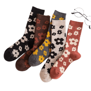 OEM Wholesale High Quality Floral Retro Style Socks for Women